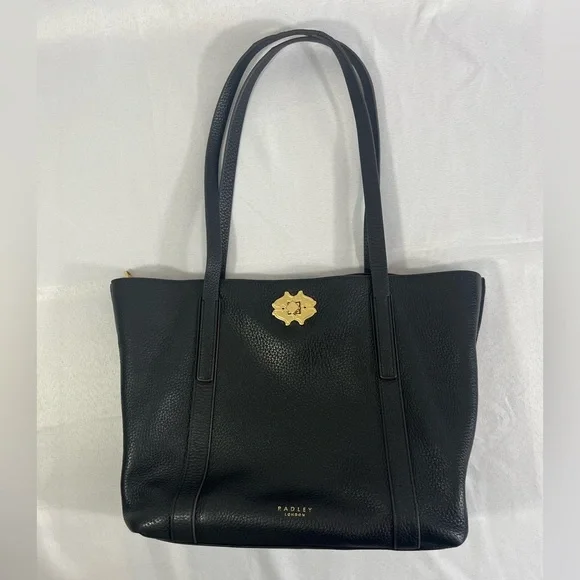 RADLEY London Museum Street Tote Bag Black Pebbled Leather Footed